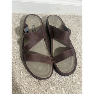 NAOT Geneva Leather Sandals Women Size EU 37 Brown NWOT